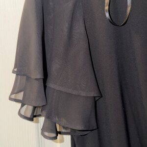 Jessica Howard Black formal Dress-wedding cocktail party 16w slimming rouch.